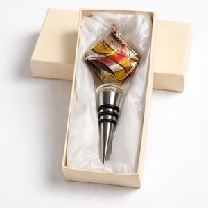 Art Glass Wine Bottle Stopper Multicolor Murano Style Bar Gift